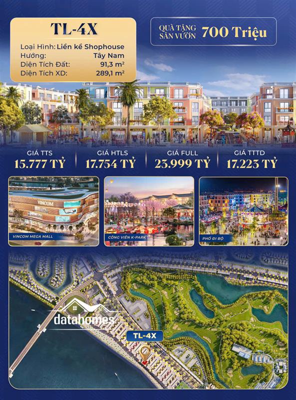 TL-46 – Shophouse Trục Vàng, Kinh Doanh Đỉnh Cao Giữa Tâm Điểm Vincom & Công Viên K-Park