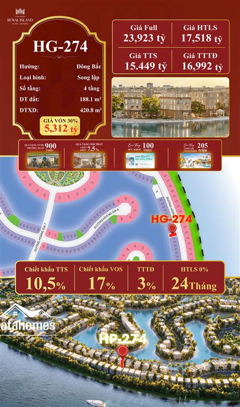 HG-274 Song Lập Hoàng Gia – Giá vốn chỉ 5,3 tỷ, chiết khấu sâu 35%