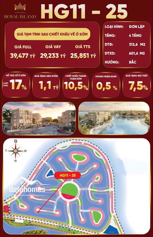 HG11-25 | Đơn lập Hoàng Gia – Sở hữu đẳng cấp, tài chính cực nhẹ - Biệt thự đơn lập Hoàng Gia | Giá TTS chỉ 25,8 tỷ – Ưu đãi 