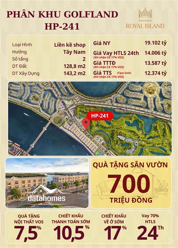 HP-241 – Căn góc liền kề shop cạnh trường học | Giá TTS chỉ 12,374 tỷ – Ưu đãi tới 35%